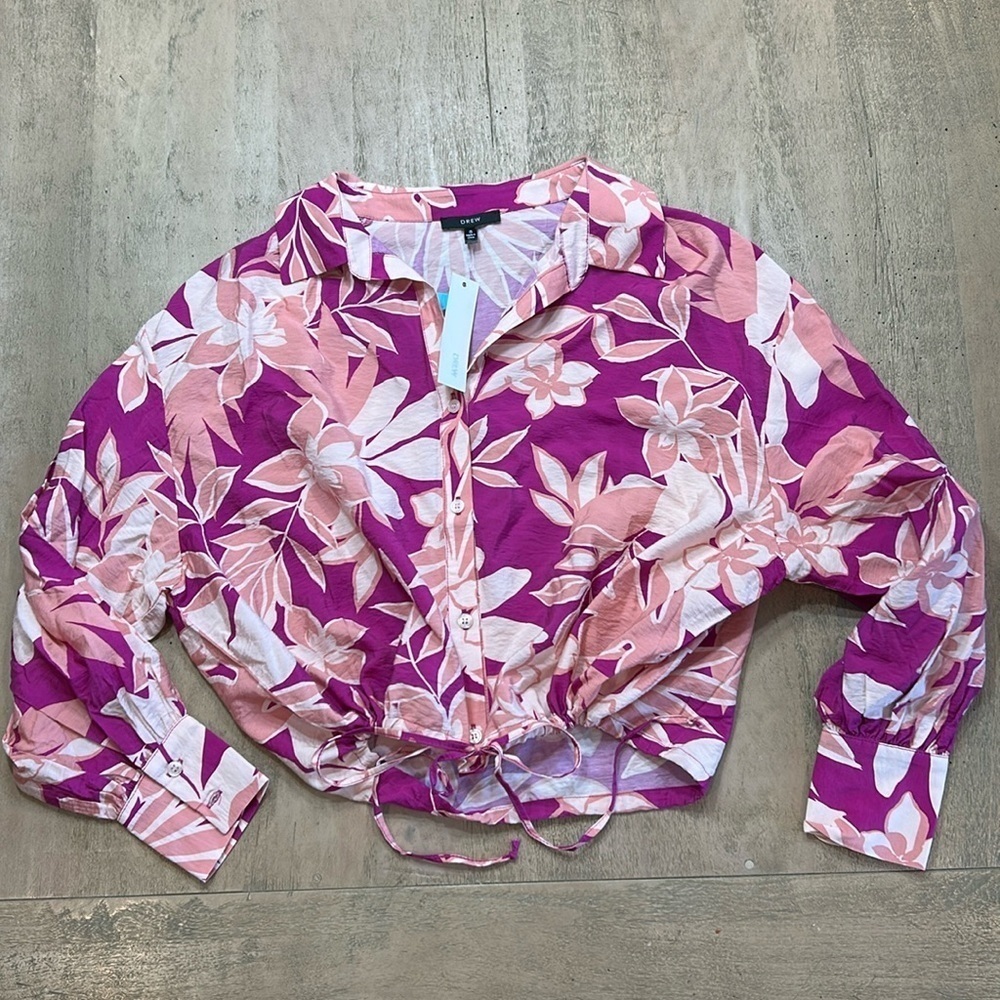 Drew blouse, size Small, drawstring adjustable waistband